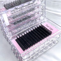Plateaux de cils pour extensions de cils, cils doux à volume complet, vente en gros, marque privée, cils individuels en velours noir mat