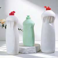 Bouteilles en plastique PE blanc mat de 500 ml, 750 ml, 1000 ml pour liquide vaisselle, bouteilles vides pour détergent à lessive avec bouchon à clapet