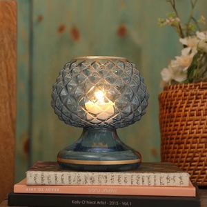 Embossed & Serene Glass <b>Tealight</b> <b>Holder</b> - Product Image 1