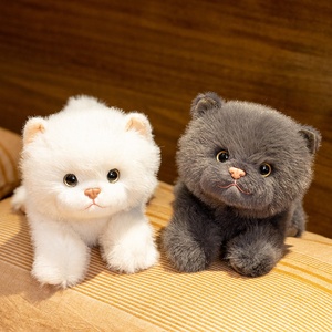 Peluche chat réaliste Kawaii en fausse fourrure haute densité, jouet en peluche chaton, vente en gros, usine OEM ODM, cadeau personnalisé en vrac - Product Image 1