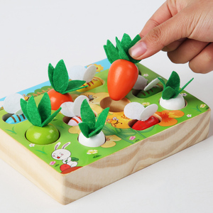 Juguete Educativo Temprano para Niños, <span class=keywords><strong>Granja</strong></span> para el Desarrollo de la Inteligencia - Jugar a Jalar Zanahorias, Pescar, Juguetes de Madera - Product Image 2