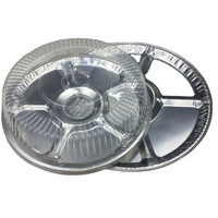 Plateaux de service jetables en aluminium durable de 12 pouces, 850 ml, avec couvercle en plastique, qualité alimentaire, recyclables