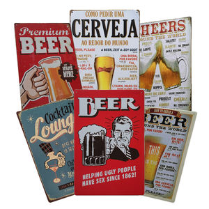 Vente en gros, Design Vintage, signe en métal imprimé en étain de bière, signe décoratif en métal pour Bar et hôtel - Product Image 1