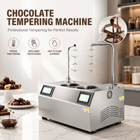 Nouvelle machine à tempérer le chocolat double avec distributeur automatique et table vibrante en acier inoxydable pour machine à chocolat en fontaine