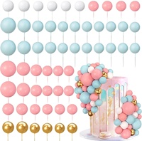 Bricolage macaron couleurs blanc, bleu, rose, or gâteau boule fournitures de décoration de gâteau pour la décoration de gâteau d'anniversaire