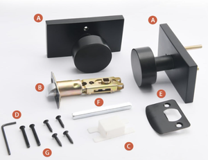 Hình chữ nhật hiện đại nhiệm vụ nặng nề cửa xử lý khóa nội thất sự riêng tư màu đen tay nắm cửa - Product Image 2