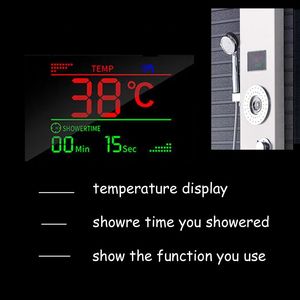 แผงฝักบัว LED แบบน้ำตกหัวฝนระบบนวดตัวเครื่องบินไอพ่นฝักบัวทำจากสเตนเลสสตีล - Product Image 4