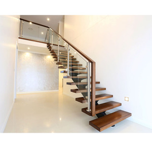 Escalera <span class=keywords><strong>de</strong></span> madera para interiores prefabricada <span class=keywords><strong>Escaleras</strong></span> <span class=keywords><strong>de</strong></span> larguero central <span class=keywords><strong>de</strong></span> acero recto Escalera <span class=keywords><strong>de</strong></span> viga central vertical abierta - Product Image 6