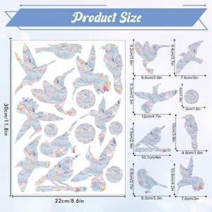 Autocollants de fenêtre d'oiseau autocollants de fenêtres <span class=keywords><strong>anti</strong></span>-<span class=keywords><strong>collision</strong></span> autocollants de fenêtre non adhésifs - Product Image 2