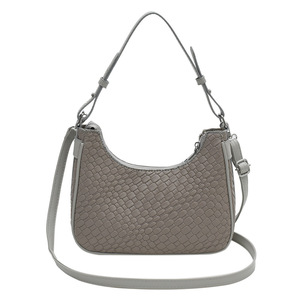 Bolso de mano de PU de moda para todas las estaciones, talla pequeña, Vintage, con cremallera, correa de hombro trenzada individual, forro de lona y poliéster, 2025 - Product Image 3