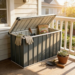 ESD11748-H60 Boîtier métallique extérieur pour <span class=keywords><strong>terrasse</strong></span>, boîte de rangement pour piscine, boîte à outils étanche, boîte utilitaire avec couvercle verrouillable – Vente directe usine - Product Image 3