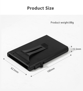 Custom ID Credit Card Pop up <b>Wallets</b> Add Logo Aluminum Card <b>Holders</b> with Money Clip - Product Image 3