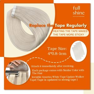 Extensions <span class=keywords><strong>de</strong></span> cheveux à bandes adhésives, sans couture, en cheveux humains Remy véritables, trame simple, lissées, toutes couleurs, adaptées aux femmes, pour ajouter du volume, 40 pièces - Product Image 4