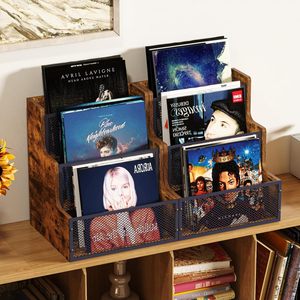 Wooden Magazine Organizer 3 Tier Desktop <b>Storage</b> <b>Box</b> For Office Home Book <b>Record</b> Holder Multi Compartment File Rack - Product Image 1