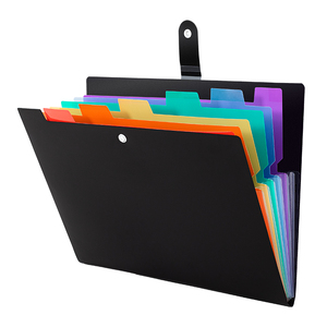 Thời trang 7-Pocket PP nhựa cầu vồng mở rộng thư mục tập tin nút mở rộng tập tin chất kết dính ví cho nộp hồ sơ sản phẩm - Product Image 6