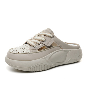 Zapatillas K8630 para mujer, medias zapatillas para mujer, suelas gruesas transpirables para aumentar la altura, sandalias versátiles para mujer - Product Image 4