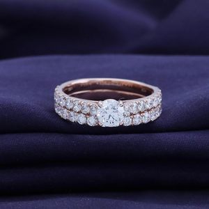 SGARIT custom <b>Ring</b> <b>Set</b> Women 1.4 Ct Round Lab Grown Diamond Engagement <b>Ring</b> With Matching Band S925 <b>sterling</b> <b>silver</b> - Product Image 2