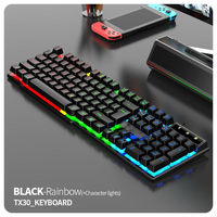 Clavier de jeu mécanique filaire 60 % en promotion, disposition UK/Russe/Espagnole, rétroéclairage RGB, interrupteurs bleus pour PC Gamer