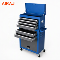 Ensemble d'outils pour armoire AIRAJ, boîte de rangement d'outils modulaire en plastique avec grande capacité, rangement par compartiments, armoire à outils portable et extractible