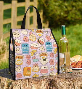 Sac isotherme personnalisé à imprimé hawaïen Kawaii, sac de plage réutilisable, sac à déjeuner mignon avec motif Spam Musubi pour un transport facile - Product Image 2