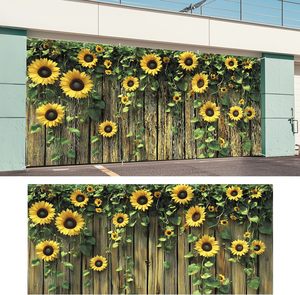 Bannière de porte de garage Tournesol – Motif floral vibrant, idéale pour clôture en bois, décoration extérieure de jardin, fêtes printemps-été, décoration intérieure - Product Image 3