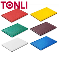 Planche à découper rectangulaire Tongli en PE écologique, épaisse, antibactérienne, non toxique, durable, compatible lave-vaisselle, épaisseur 1,3 cm