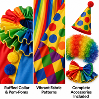 Costume de Clown Personnalisé pour Adultes, Ensemble de Cosplay pour Hommes et Femmes, Couleur Personnalisée, OEM ODM