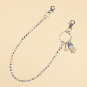 Cadena de cintura y cuerpo yueli de aleación de zinc con colgante de mano de fantasma de Halloween, estilo Hip Hop, color blanco K, de una sola vuelta, productos en stock - Product Image 2