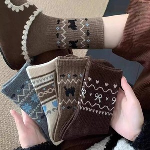 Women's Slouch <b>Socks</b> Mid-Calf Thick Warm Thermo Polyester Fiber Sweat Absorbing Autumn <b>Winter</b> Casual <b>Socks</b> - Product Image 5