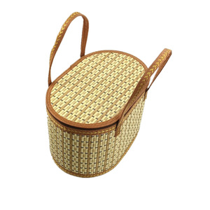 Cesto portaoggetti ovale rustico personalizzabile in bambù intrecciato per Mooncake, Dazha e Zongzi, ideale come confezione regalo - Product Image 2