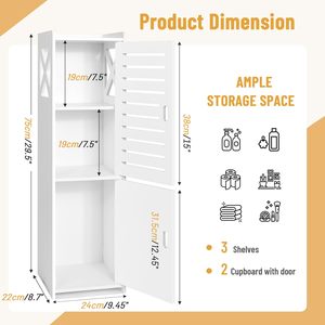 Mobiletto Organizzatore a 3 Ripiani Multiuso Impermeabile <span class=keywords><strong>per</strong></span> <span class=keywords><strong>Bagno</strong></span> - Product Image 3