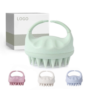 LEDUN Wheatgrass <b>Scalp</b> Massager Shampoo <b>Brush</b> with Silicone Bristle for Head Hair Growth Dandruff Exfoliation All Natural - Product Image 1