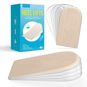 Rehausseurs de talon à 4 couches, inserts de talon en gel pour femmes, coussinets de talon réglables pour la douleur au talon et les différences de longueur des jambes, beige - Product Image 1