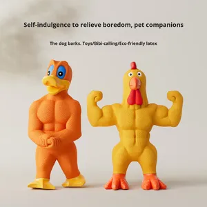 Jouet de canard de poulet de muscle de latex imperméable écologique d'auto-divertissement pour <span class=keywords><strong>les</strong></span> Golden Retrievers Malamutes d'Alaska - Product Image 5