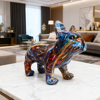 Figurine de chien pop art créative pour la maison, le bureau, le salon, artisanat pop art, bouledogue français coloré en résine, décoration d'intérieur