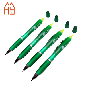 Bolígrafo verde de doble cara + marcador fluorescente, papelería ecológica para estudiantes, embalaje a granel - Product Image 4