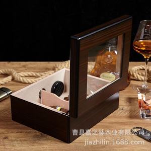 Humidor à cigares en bois grande capacité, double couche, rectangulaire, design classique, anti-humidité, pour cigares cubains - Product Image 3