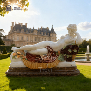Trevi Nhà Máy Thanh Lịch Châu Âu Nghệ Thuật Đá Cẩm Thạch Tự Nhiên Nằm Người Phụ Nữ Lady Tượng Cho Lâu Đài Ngoài Trời Trang Trí - Product Image 4