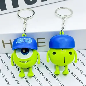 Monster Pendant Keychain Cartoon Big Eye Character Accessories Emits Light Keychain