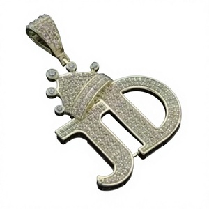 Colgante de letra plateado con colgantes de calidad de lujo, estilo hip hop, colgante unisex, joyería. - Product Image 2