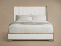 Modernes Luxus-Bettgestell aus Massivholz, Designer Darien Channel Stitched Shelter Bed für Schlafzimmer-Sets, Luxusmöbelstück