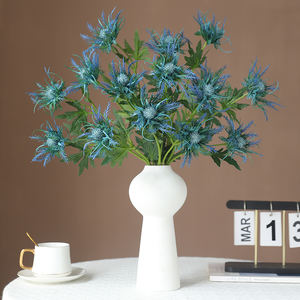 Plantes Artificielles Chardon Spray Eryngoes Houx de Mer <span class=keywords><strong>Eryngium</strong></span> <span class=keywords><strong>Foetidum</strong></span> Fleur pour Maison Bouquet De Mariage Centre De Table Décor De Fête - Product Image 3