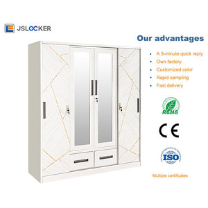 Nhà cung cấp OEM/ODM Jslocker, tủ quần áo in theo yêu cầu với gương, tủ kim loại phòng ngủ bằng thép có cửa trượt và ngăn kéo - Product Image 2