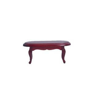 1:12 europeo Retro DIY juguete casa de muñecas accesorios miniatura ovalada mesa de centro madera Casa de juego modelo Villa Mini muebles - Product Image 1