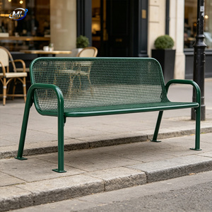 ม้านั่งกลางแจ้งสไตล์นอร์ดิก ดีไซน์ทันสมัย ทำจากสแตนเลส พร้อมพนักพิง สำหรับใช้ในสวนสาธารณะ ทนทาน รองรับได้ 4 ที่นั่ง - Product Image 5