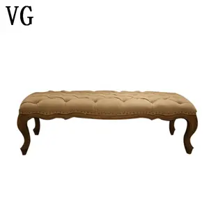 Franse Vintage Stijl Custom Bed End Bench, Lange Poef Bed End Voet Kruk