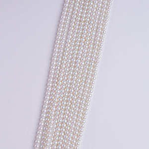 Zhuji Pearl 4-5mm White Natural Freshwater Keshi Pearls Round <b>Bead</b> String for DIY Semi-Finished Necklace <b>Bracelet</b> Material - Product Image 3