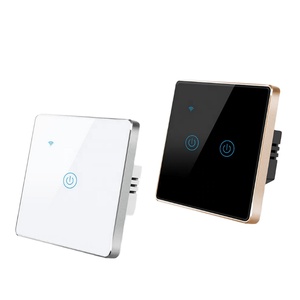 Pour Tuya Smart <span class=keywords><strong>WiFi</strong></span> Touch Light Switch 1/2/3gang Minuterie de cadre en aluminium Google Alexa Smart Home Compatible 10A Max. Remote App Con - Product Image 1