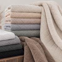 Tissu jacquard texturé en maille 370GSM, coton et polyester, matelassé en losanges, tissu chaud pour vestes et manteaux d'hiver, en stock