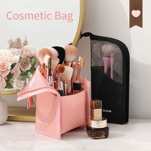 Stand Cosmetic Bag for Women Clear Zipper <b>Makeup</b> <b>Case</b> Travel Female <b>Makeup</b> Brush Holder Organizer Toiletry Bag Storage Bag - Product Image 3